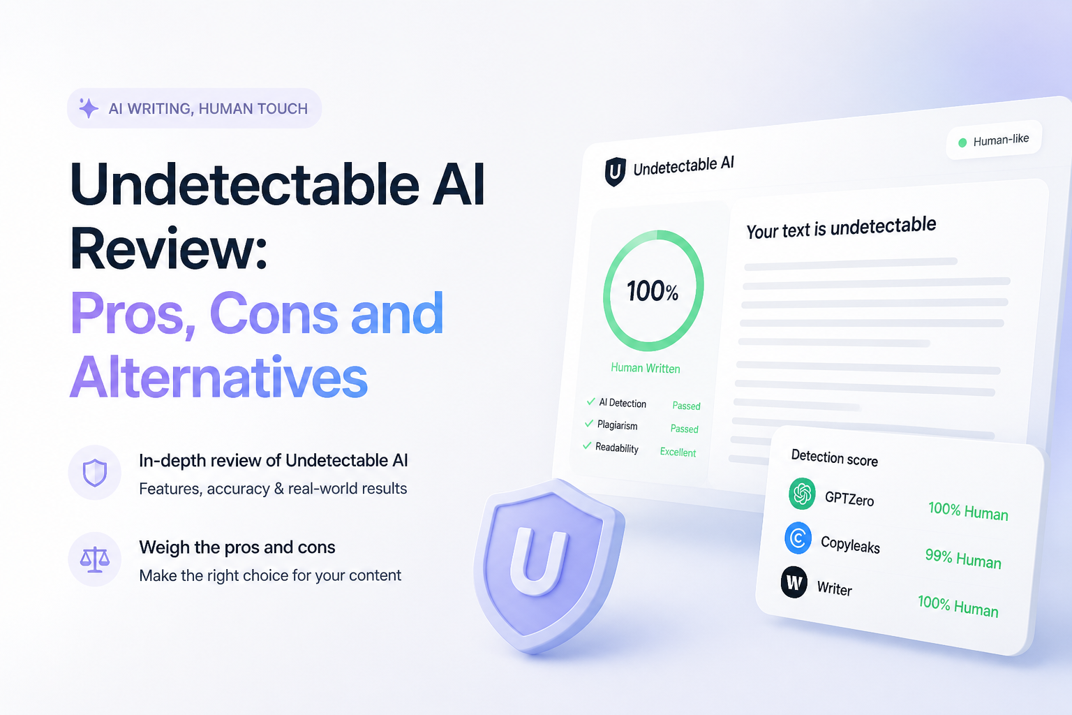Undetectable AI Review 2026: Pros, Cons and Alternatives